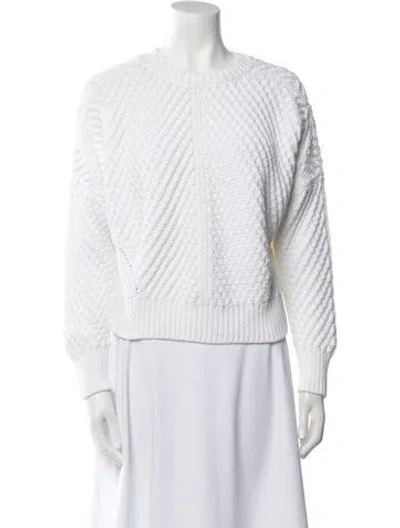 Pre-owned Vince Crew Neck Sweater In White