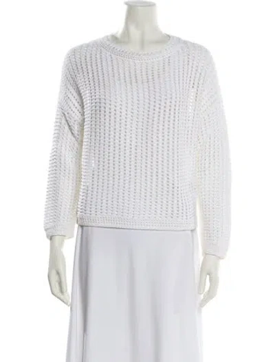 Pre-owned Vince Crew Neck Sweater In White