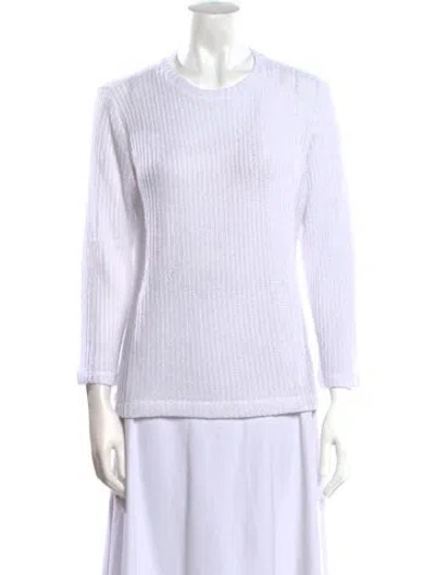 Pre-owned Vince Crew Neck Sweater In White