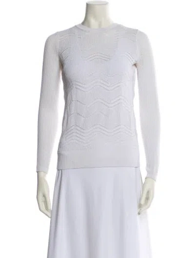 Pre-owned Vince Crew Neck Sweater In White