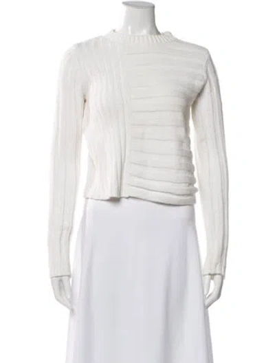 Pre-owned Vince Crew Neck Sweater In White