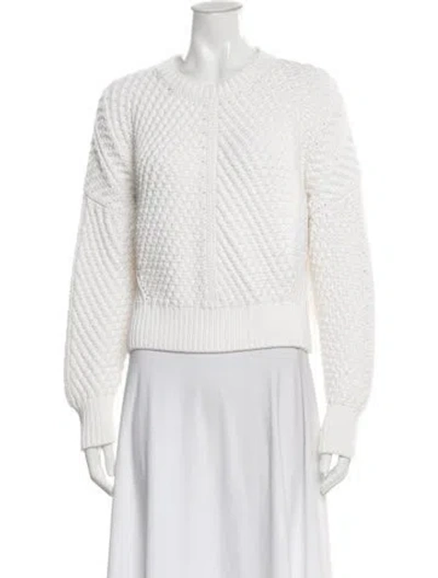 Pre-owned Vince Crew Neck Sweater In White