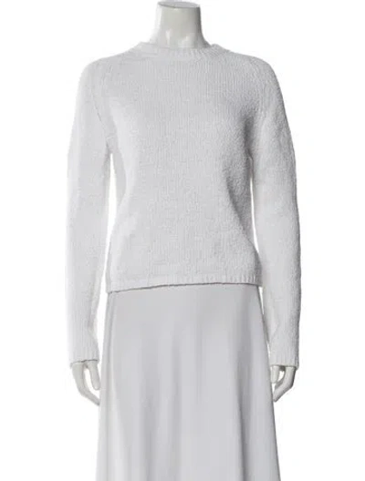 Pre-owned Vince Crew Neck Sweater In White