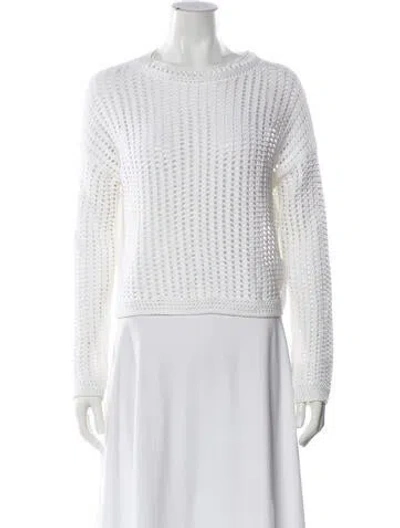 Pre-owned Vince Crew Neck Sweater In White
