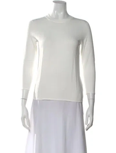 Pre-owned Vince Crew Neck Sweater In White