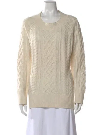 Pre-owned Vince Crew Neck Sweater In White