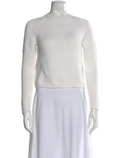 Pre-owned Vince Crew Neck Sweater In White