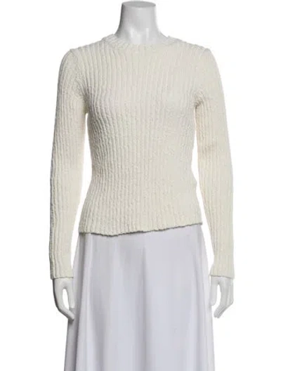 Pre-owned Vince Crew Neck Sweater In White