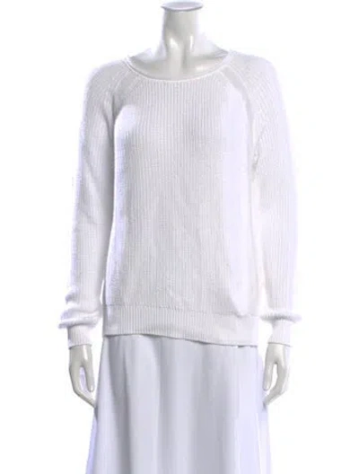 Pre-owned Vince Crew Neck Sweater In White