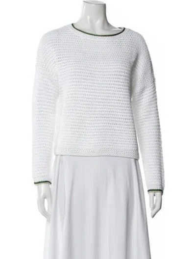 Pre-owned Vince Crew Neck Sweater In White