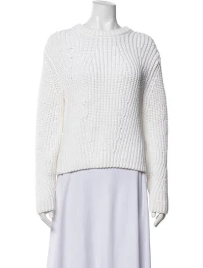 Pre-owned Vince Crew Neck Sweater In White