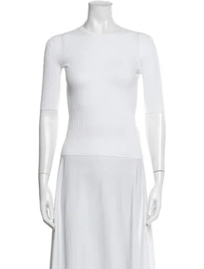 Pre-owned Vince Crew Neck Three-quarter Sleeve Top In White
