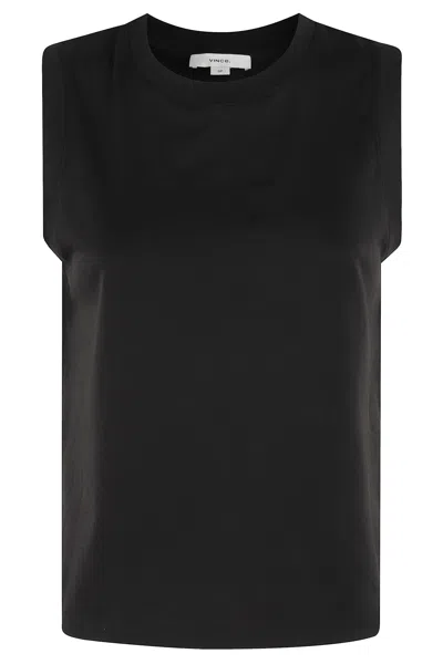 Vince Crew Nk Muscle Tee In Blue
