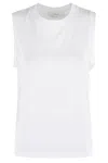 Vince Crew Nk Muscle Tee In Optic White