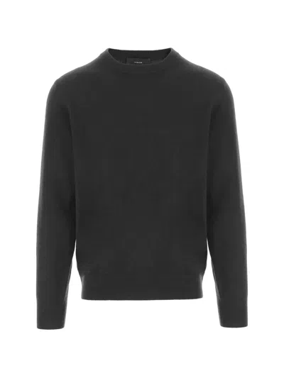 Vince Black Crew Neck Ribbed Cashmere Sweater