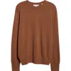 Vince Crewneck Cashmere Sweater In Brown