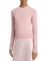 Vince Soft Cashmere Crew-neck Sweater With Ribbed Cuffs In Dark Orchid
