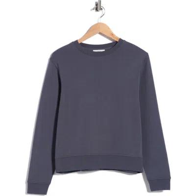 Vince Crewneck Cotton Sweatshirt In Blue