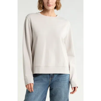 Vince Crewneck Cotton Sweatshirt In Gray