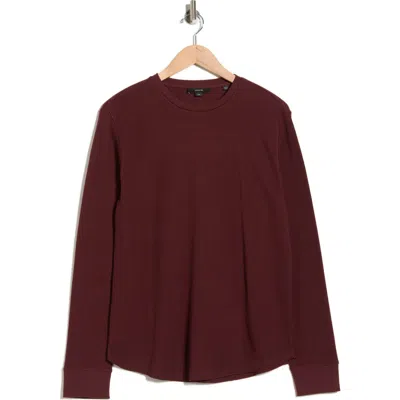 Vince Crewneck Cotton Thermal Sweater In Brown
