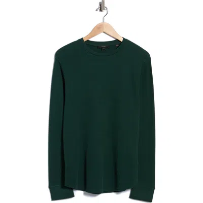 Vince Crewneck Cotton Thermal Sweater In Green