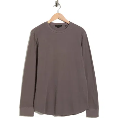 Vince Crewneck Cotton Thermal Sweater In Brown