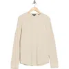 Vince Crewneck Cotton Thermal Sweater In Stone Beach