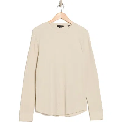 Vince Crewneck Cotton Thermal Sweater In Stone Beach