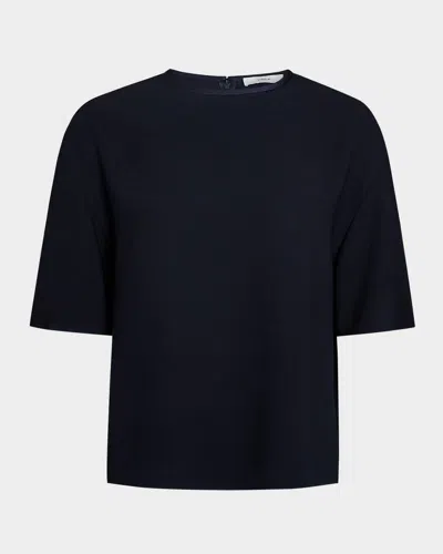 Vince Crewneck Elbow-sleeve Tee In Coastal