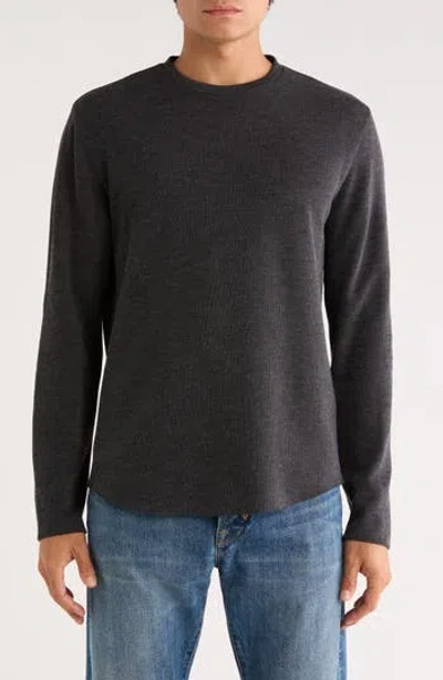 Vince Crewneck Long Sleeve Knit T-shirt In Black