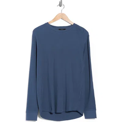 Vince Crewneck Long Sleeve Thermal T-shirt In Blue