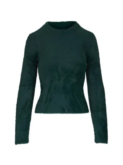 Vince Crewneck Long-sleeve Sweater In Green