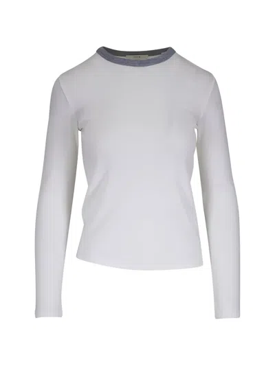 Vince Crew-neck Long-sleeve T-shirt In White