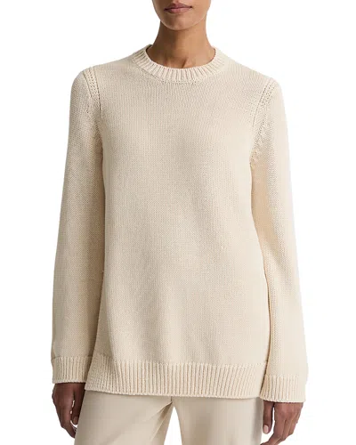 Vince Cotton Blend Tunic Sweater In Neutral