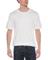 Vince Linen Short Sleeve Crew Tee Hillside Blue In White