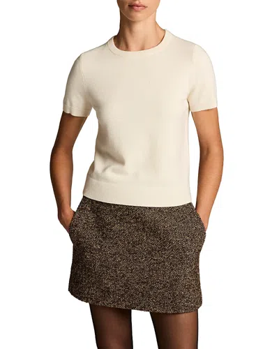Vince Short Sleeve Wool Blend Sweater In Gray