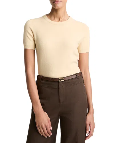 Vince Short Sleeve Wool Blend Sweater In Neutral
