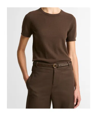 Vince Crew-neck T-shirt In Brown