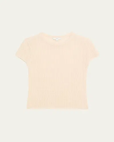VINCE CREWNECK WAFFLE-KNIT TOP