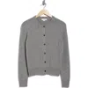 Vince Crewneck Wool Blend Cardigan In Gray