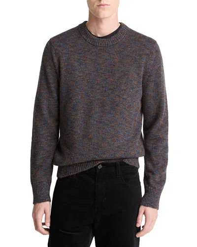 Vince Crewneck Wool Blend Sweater In Brown