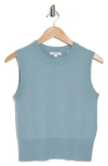 Vince Crewneck Wool Blend Sweater Tank In Blue