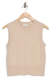 Vince Crewneck Wool Blend Sweater Tank In Brown