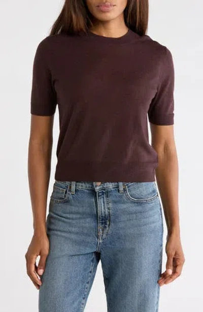 Vince Crewneck Wool Sweater In Brown