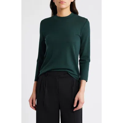 Vince Crewneck Wool Top In Marine Pine