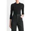 Vince Crewneck Wool Top In Black