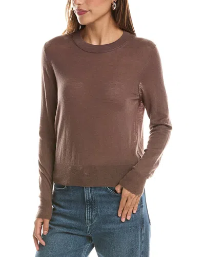 Vince Crewneck Wool T-shirt In Brown