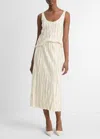 Vince Crushed Satin Bias Skirt In Pale Ivory In White