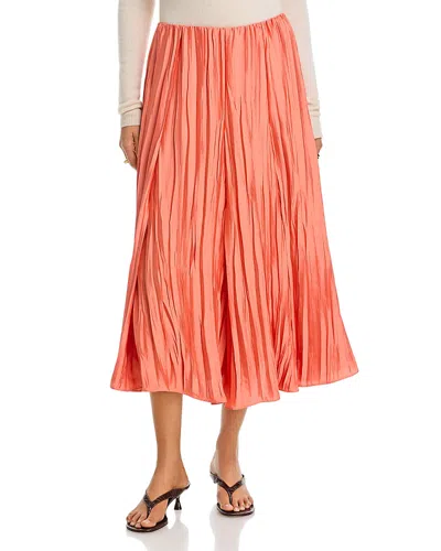 Vince Crinkle Paneled Maxi Skirt In Orange
