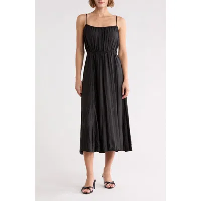 Vince Crinkled Cami Dress In Black